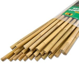 Jollybower 25pcs 1/2" D Thicker Heavy Duty Bamboo Stakes, 5FT Plant Stakes, Natural Garden Stakes for Tomato, Bean, Flowers,Trees Potted and Climbing Plant Support